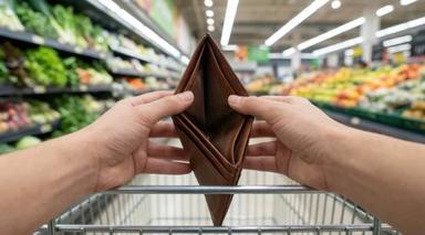 Portefeuille vide au supermarché 