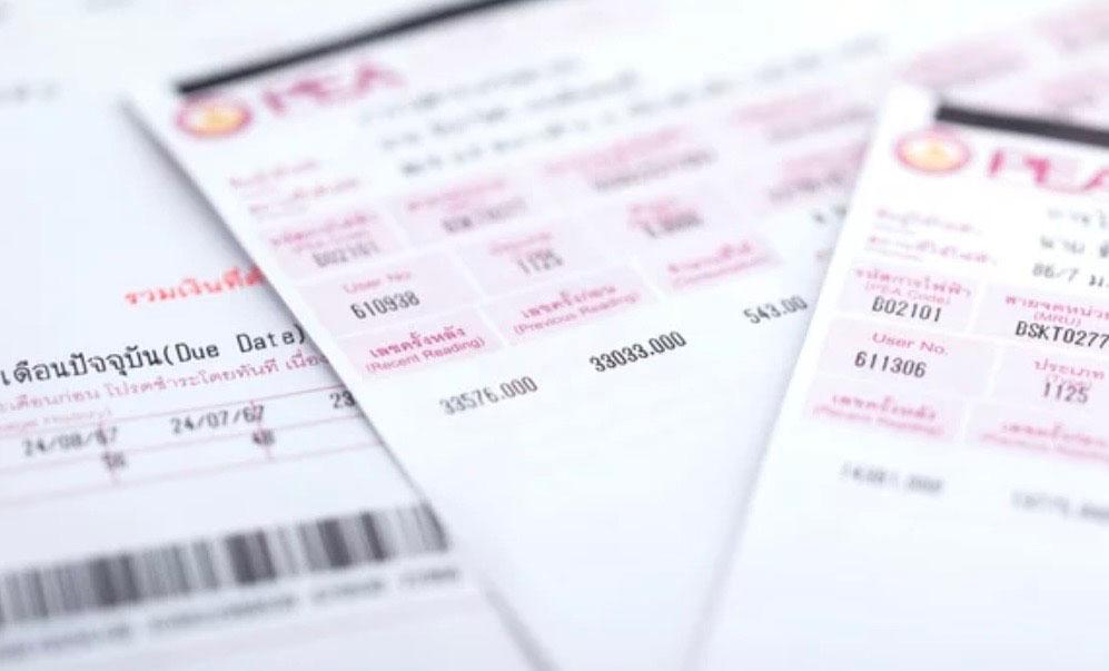 Facture électricité Thaïlande 