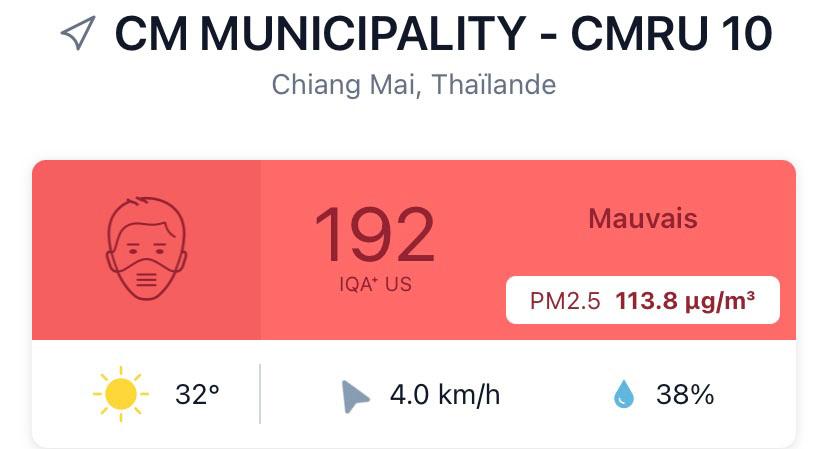 Affichage pollution Chiang Mai