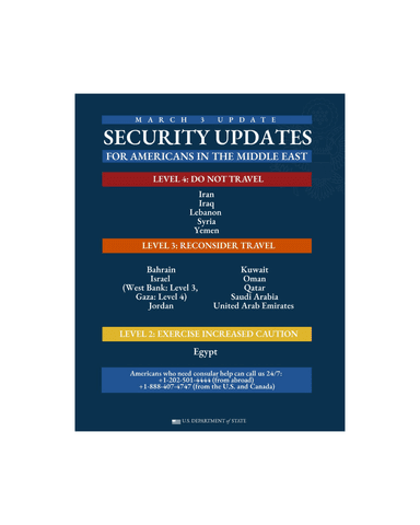 Communiqué de l'Ambassade des Etats-Unis au Caire