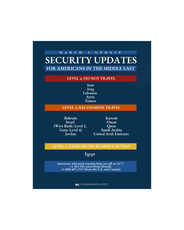 Communiqué de l'Ambassade des Etats-Unis au Caire