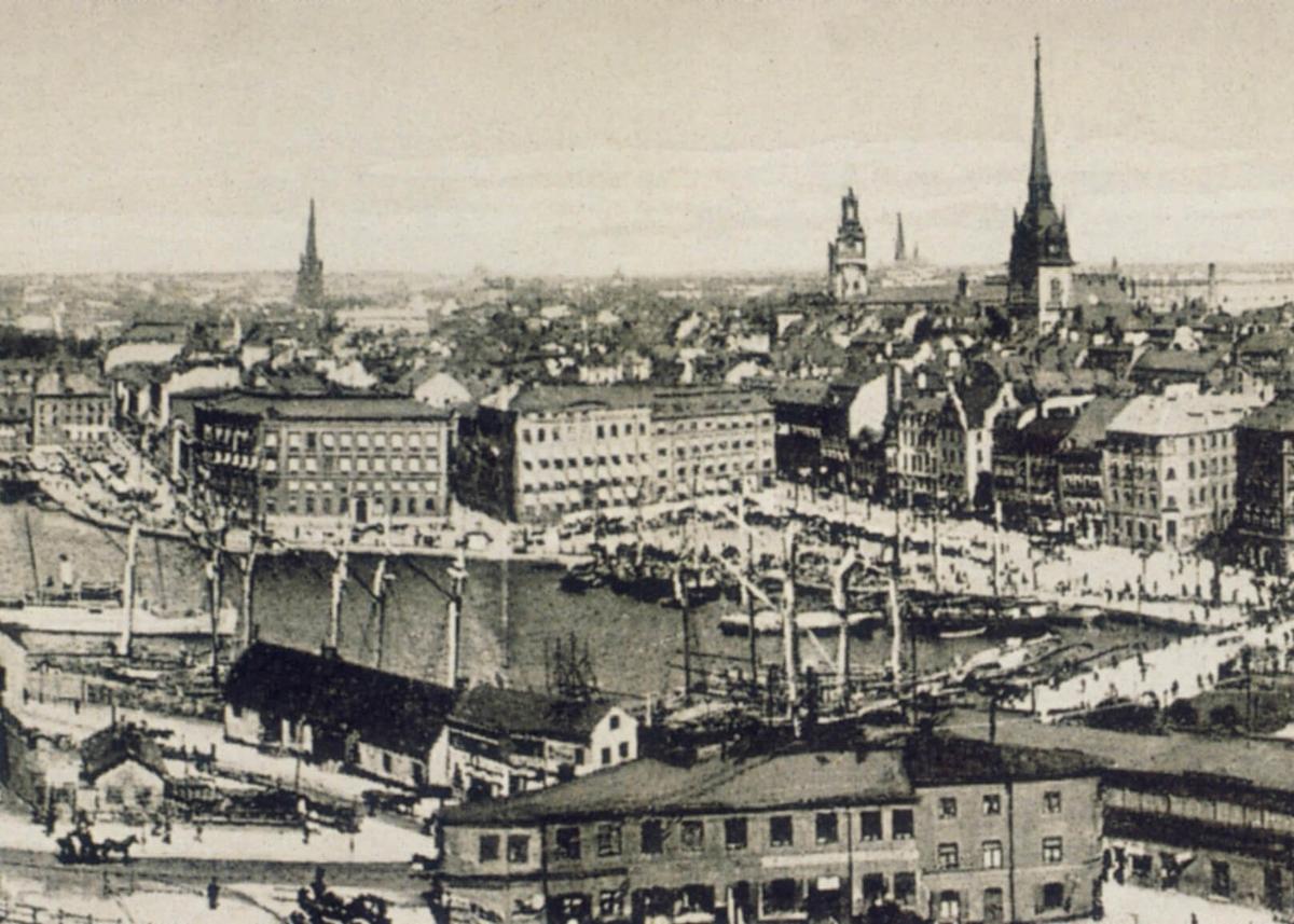 Vue panoramique de Stockholm en 1900