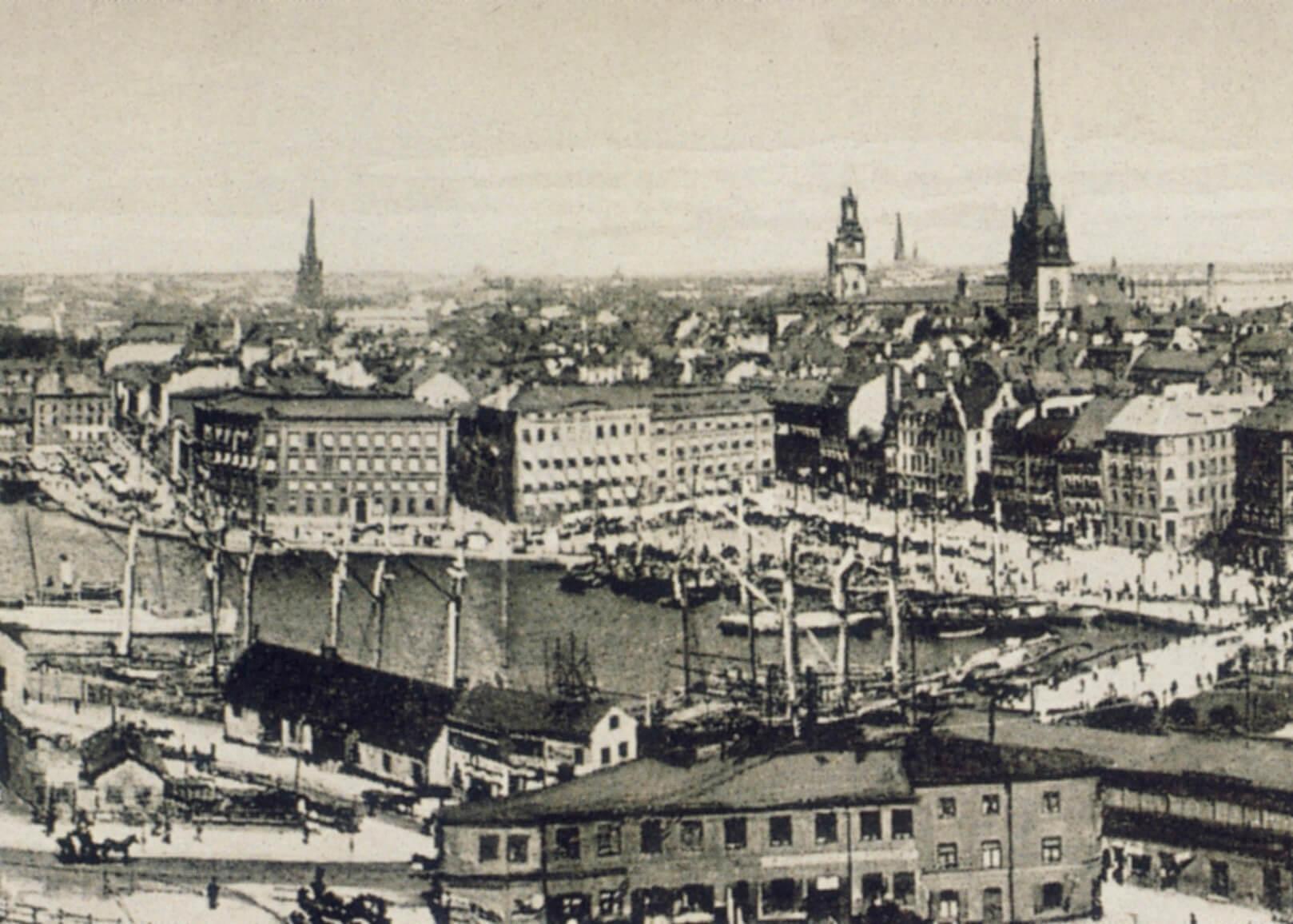 Vue panoramique de Stockholm en 1900