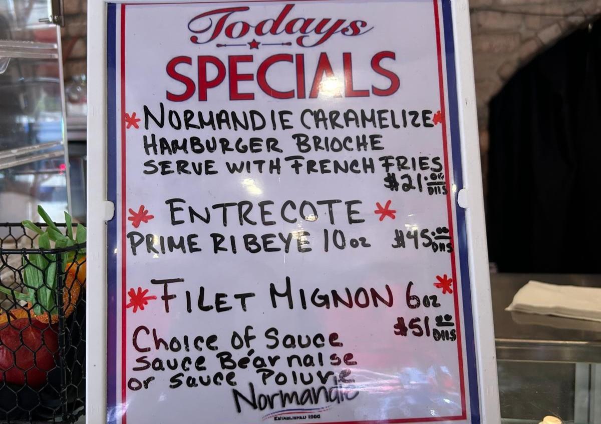 menu Normandie Bakery