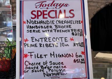 menu Normandie Bakery