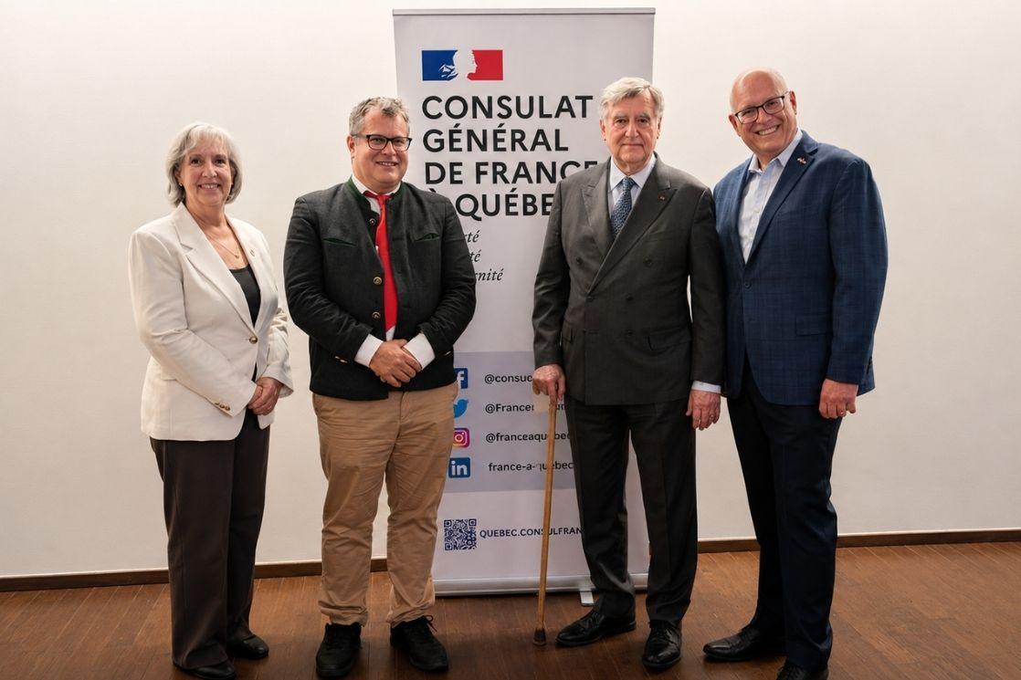 Marie Bouillé, David Colon, Lucien Bouchard, Stéphane Bergeron