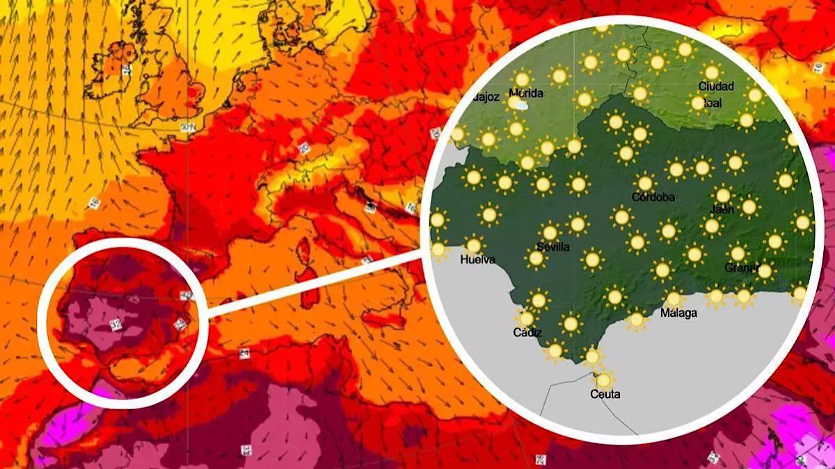 Températures estivales en Andalousie.  / AEMET - ECMWF @elcorreoweb