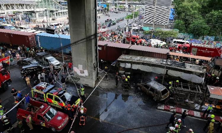 Accident train bus Bangkok 