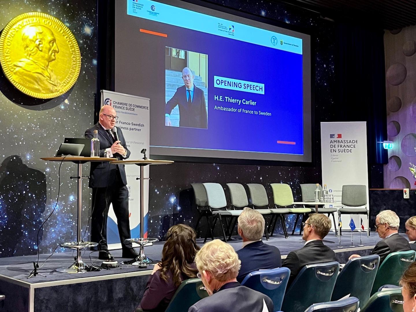 Ambassadeur Thierry Carlier au séminaire franco-suédois à Stockholm