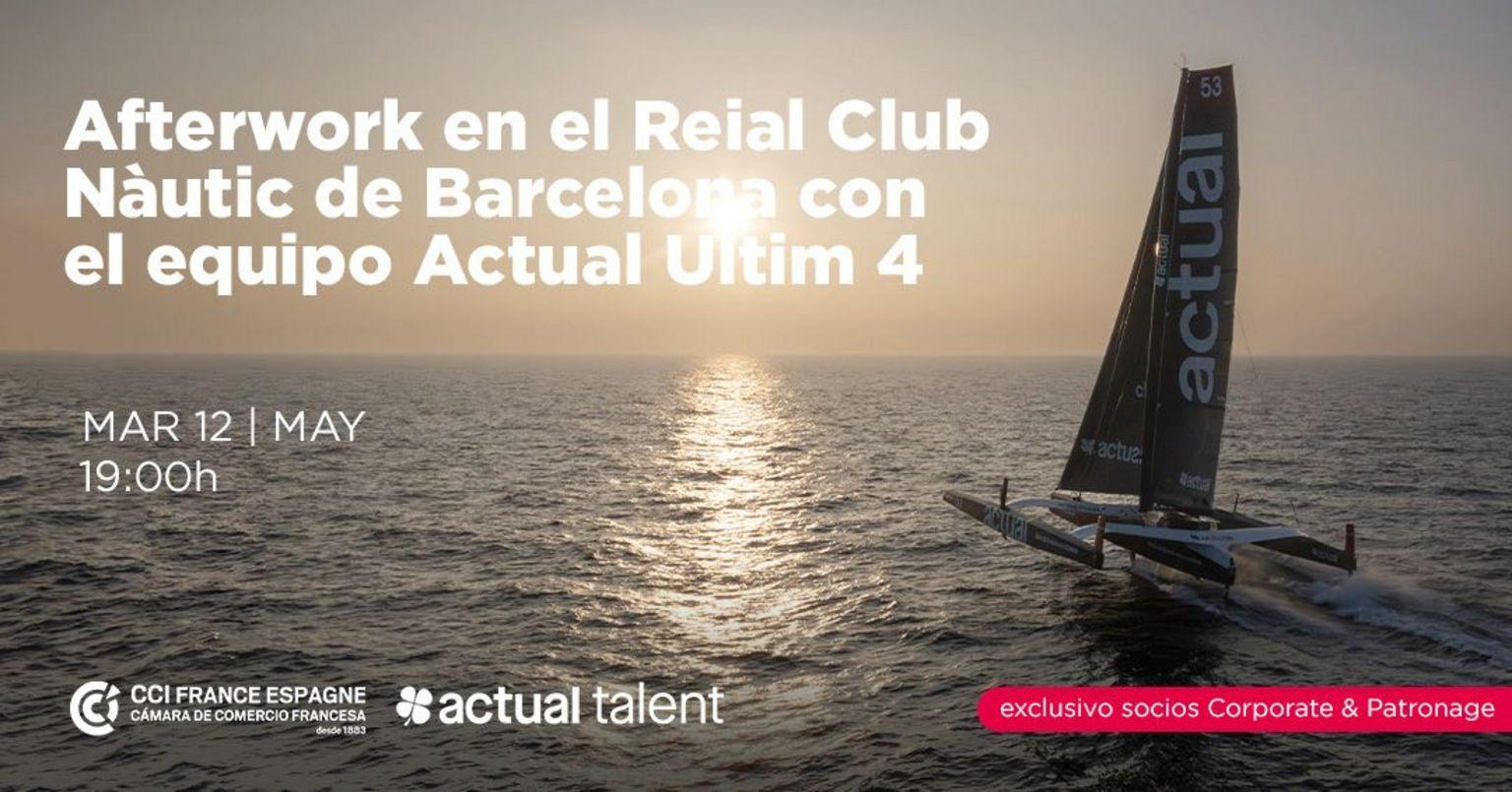 affiche de l'afterwork autour du trimaran géant Actual Ultim 4