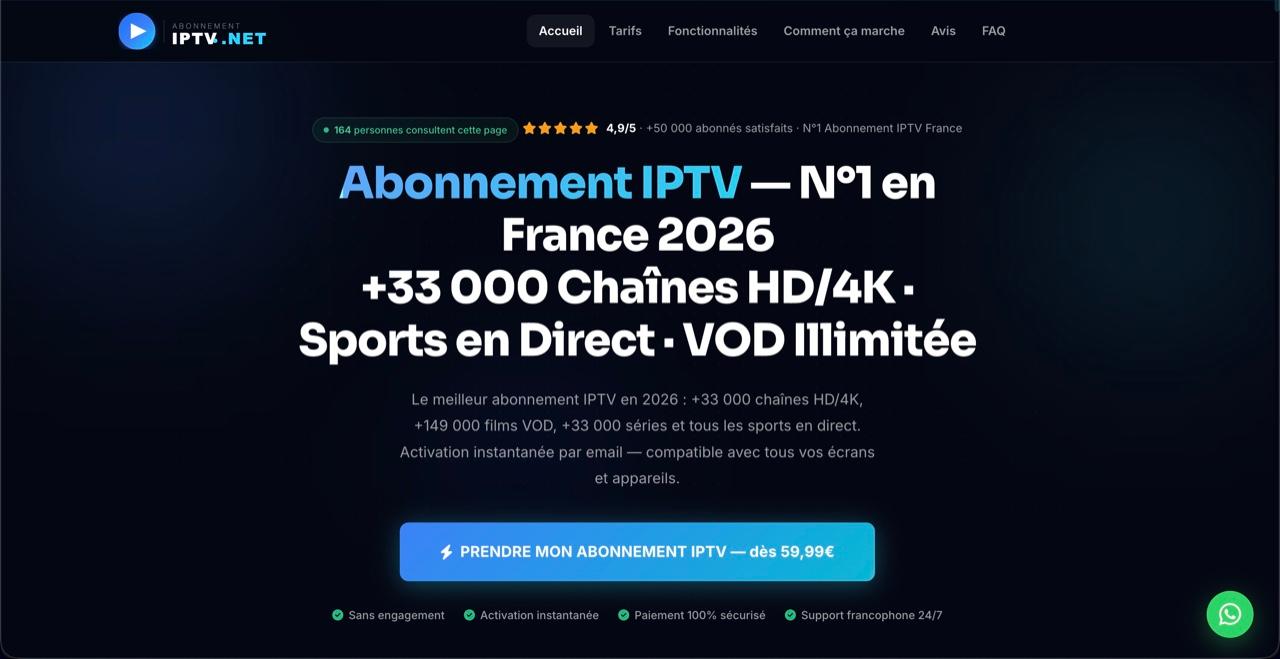 AbonnementIPTVv.net — Meilleur abonnement IPTV France 2026