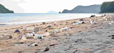 Plage polluée Thaïlande 