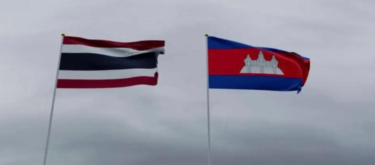 Drapeaux Thaïlande Cambodge 