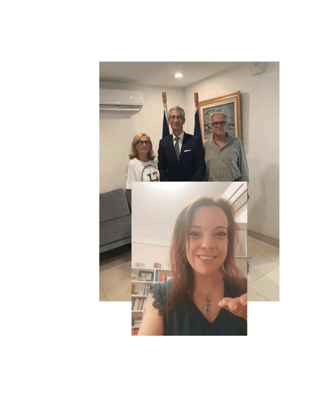 Monsieur le Consul Général de France au Caire Olivier le Van Xieu, Madame Pascal et Monsieur Pleutin, Madame Martelliere