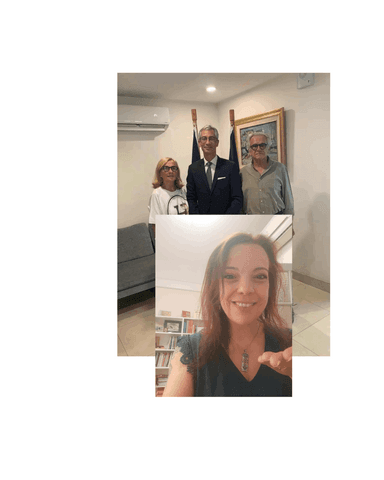 De gauche à droite: Madame Pascal, Monsieur le Consul Général de France au Caire Olivier le Van Xieu, Monsieur Pleutin; à l'avant: Madame Martelliere