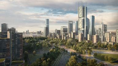 Une vue d'artiste montrant l'aspect futur du secteur Madrid Nuevo Norte