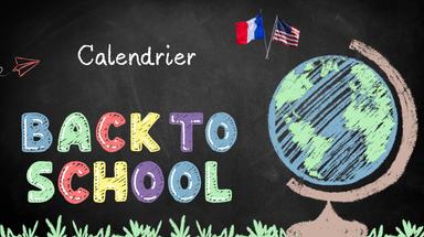 Un tableau noir avec écrit a la craie - Calendrier - Back To School 