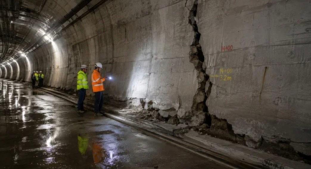 Tunnel après un séisme 