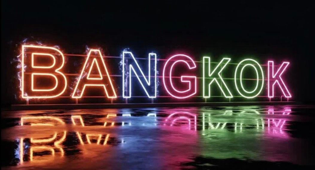 Enseigne lumineuse colorée Bangkok