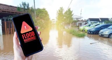 Flood warning telephone