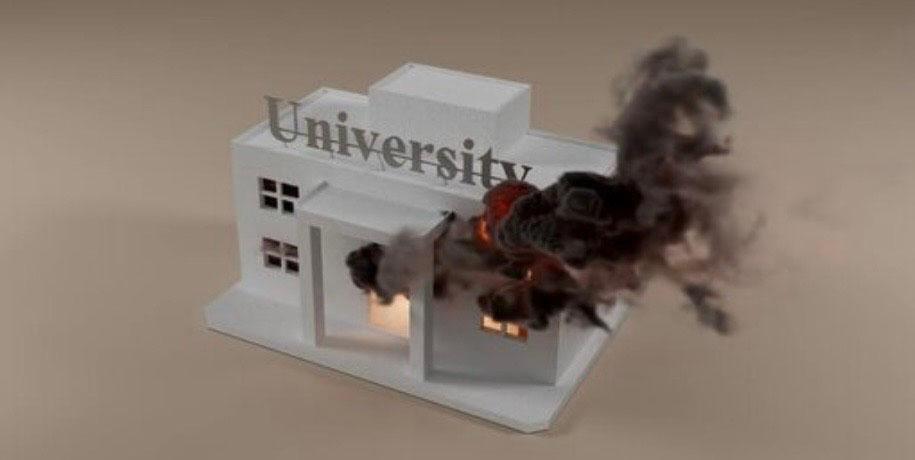 Incendie université 