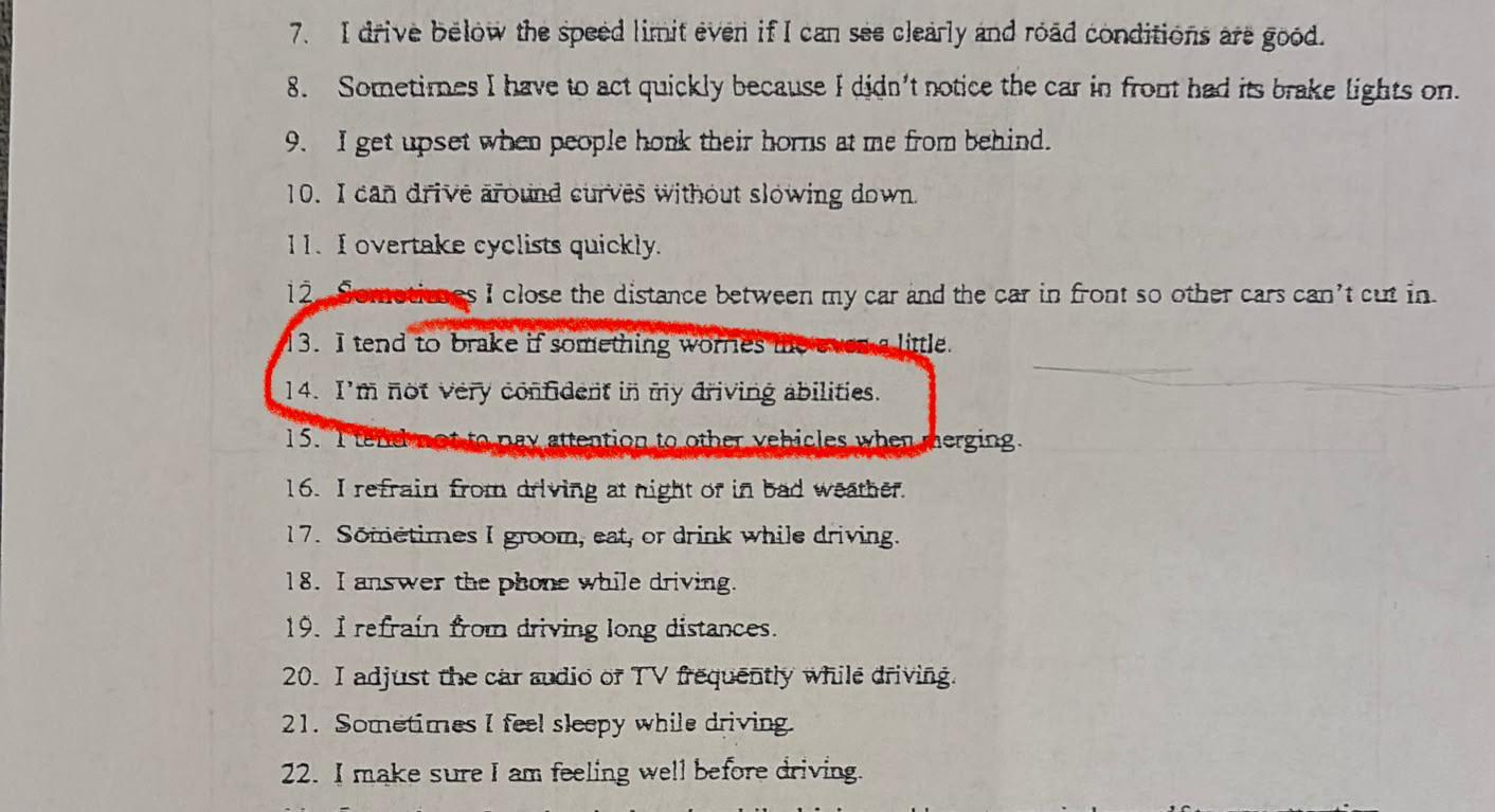 Question 14 du permis de conduire japon