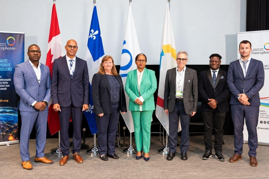 Grégory Jean, Néko Likombo, Louise Chamberland, Zahra Kamil Ali, Gaby Hsab, Destiny Tchéhouali et Florian Coutal.