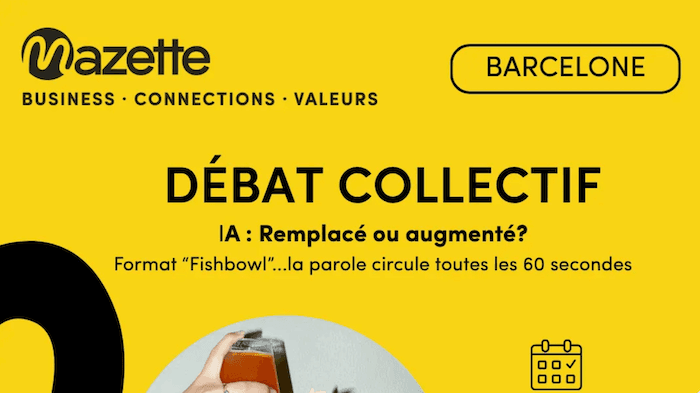 affiche jaune de l'événement mazette en octobre à barcelone