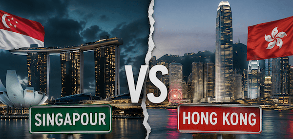 une bataille fiscale entre Singapour et Hong Kong - généré par IA