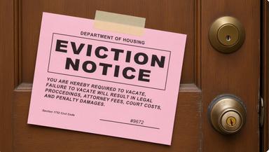 Note d'expulsion sur une porte d'entrée