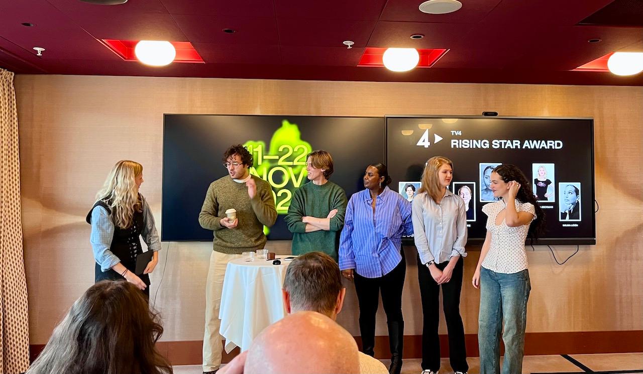 Les nominés pour le TV4 Rising Star 2026: Nonni Ardal Hammarström, Noel Flike,  Segen Tesfai,  Tuva Beckman, Carl Kristoffersen,Wilma Lidén, Kit Walker Johansson