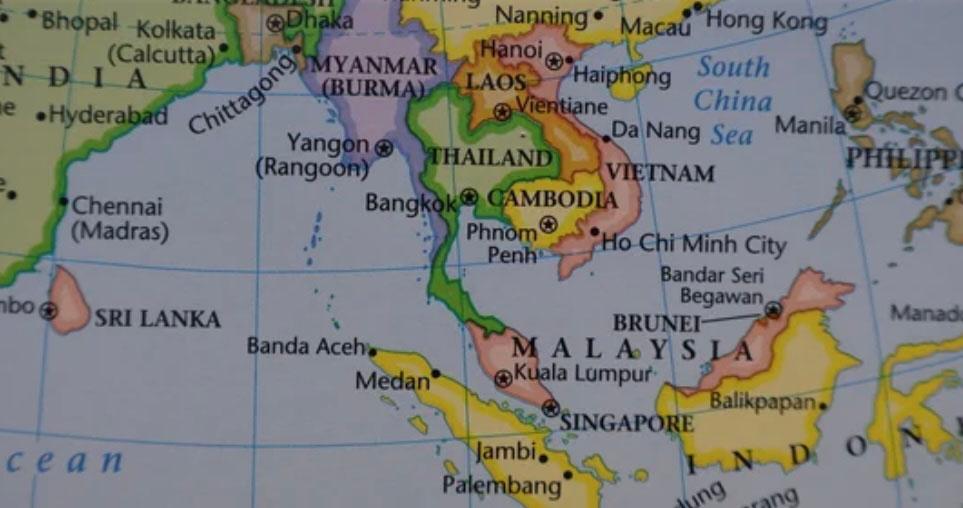 Carte Thaïlande Malaisie 