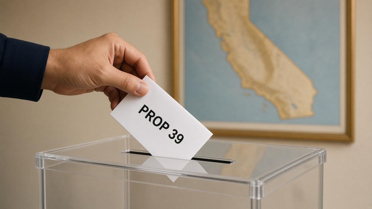 Quelqu'un vote pour la proposition 39 en Californie pour le vote du 3 Novembre 2026