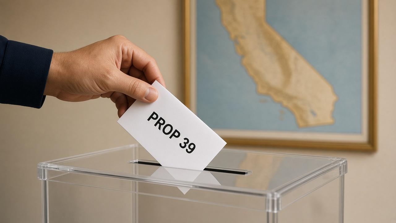Quelqu'un vote pour la proposition 39 en Californie pour le vote du 3 Novembre 2026