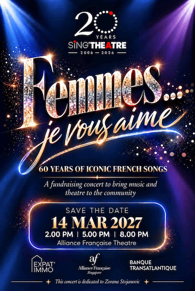 Un concert pour la bonne cause ! Une centaine de français se produiront bénévolement au profit de 365 Hours of Music, le programme de Sing’theatre qui apporte musique et réconfort aux patients dans les hôpitaux de Singapour.