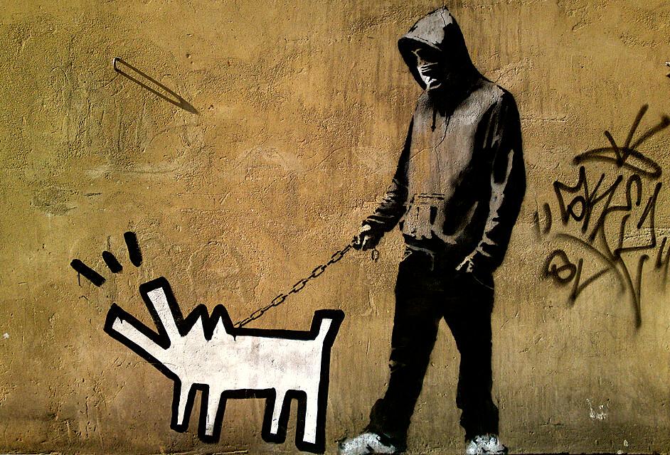 Londres Banksy choose your weapon oeuvre