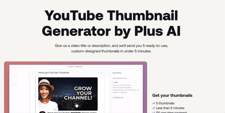  AI YouTube Thumbnail Generator by Plus AI