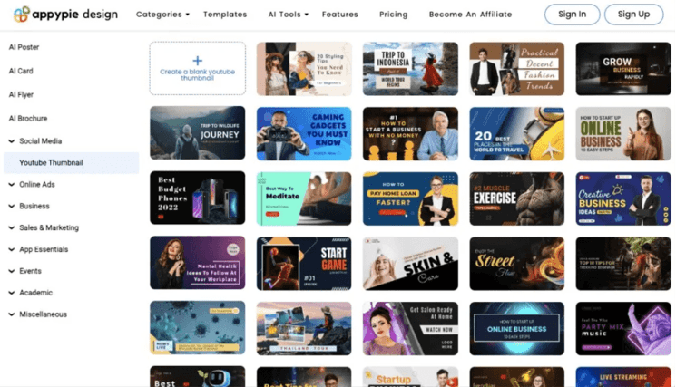  AppyPie AI YouTube Thumbnail Maker