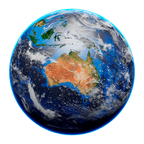 Globe vue sur l'Océanie 