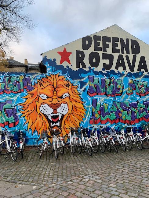 mural lion rugissant Copenhague Agnès Varda 