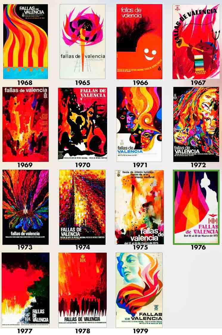 Affiches Fallas 1964 à 1979 Valencia
