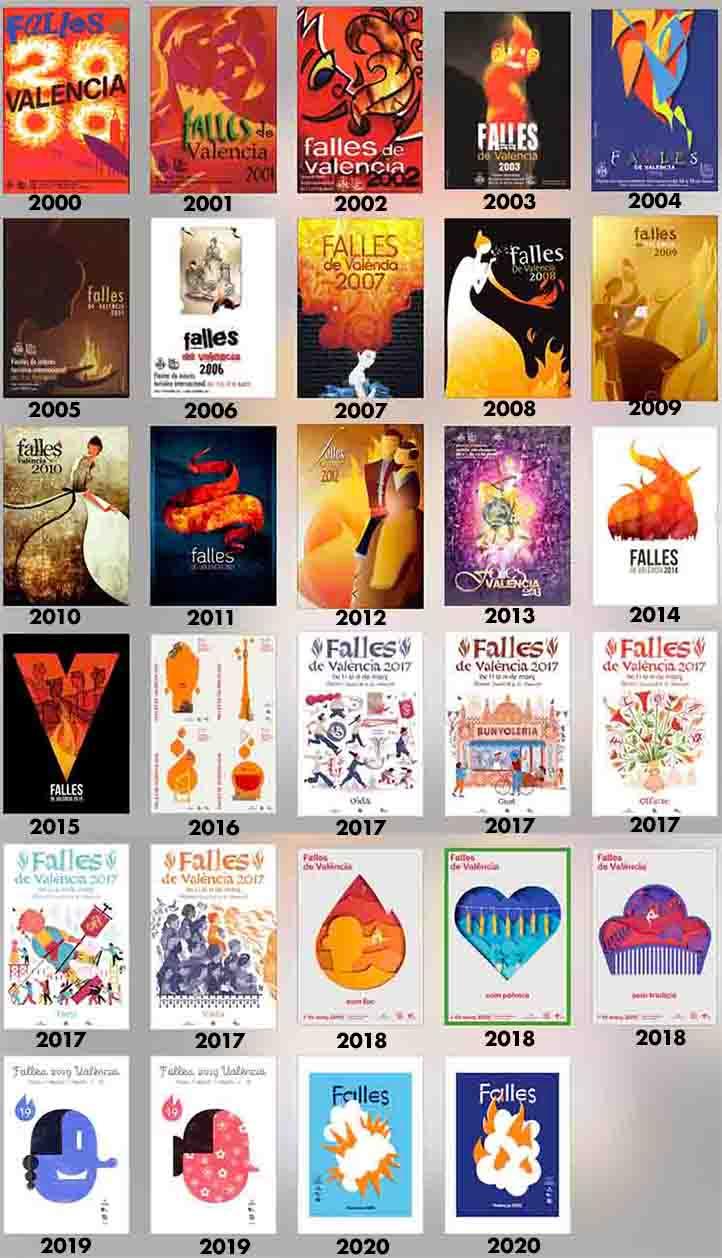 Affiches Fallas Valencia 2000 à 2020