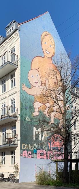 mural seins nus jumeaux Copenhague balade Agnès Varda 