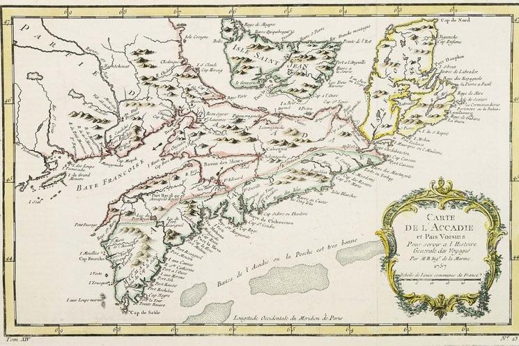 Carte de l' Accadie et Pais Voisins 1757