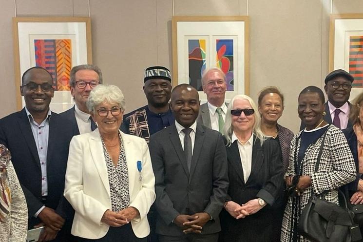 Danièle Toulemont lors de sa décoration