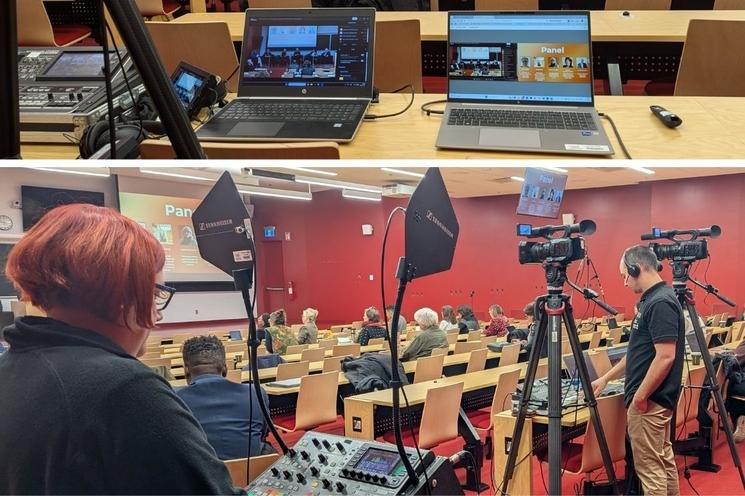 Équipe technique assurant la diffusion en ligne