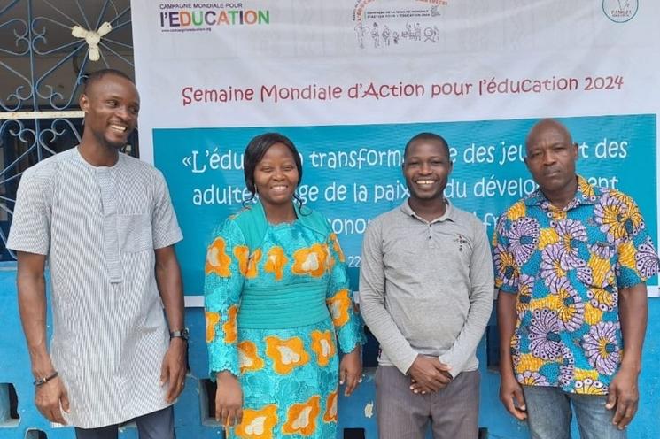 L’équipe Pamoja mobilisée lors de la Semaine mondiale d’action pour l’éducation 2024, un temps fort de plaidoyer et d’engagement pour l’éducation des adultes.