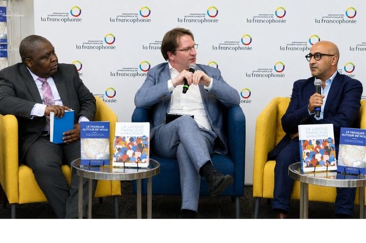Son Excellence Michel Xavier Biang, Fabrice Jaumont et Mohamed Embarki 