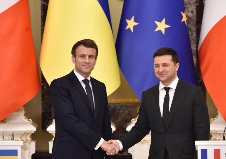 Emmanuel Macron et Volodymyr Zelensky, Sergei Supinsky (AFP).