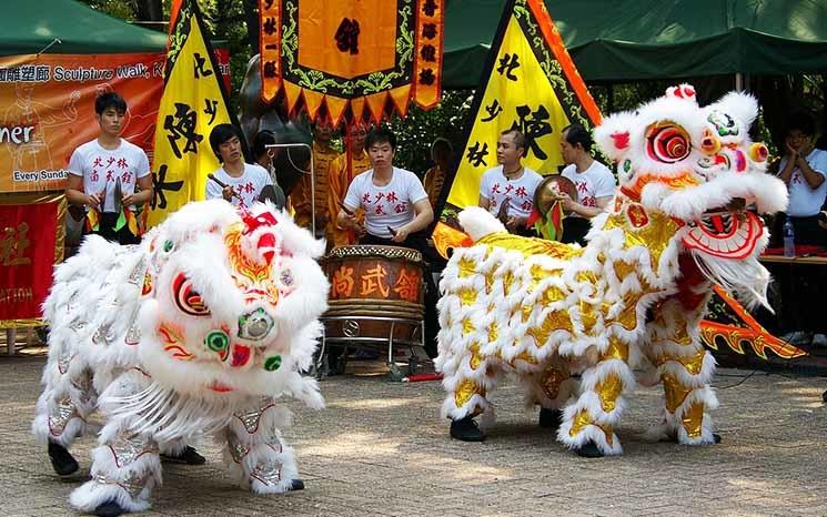 tête danse lion Hong Kong